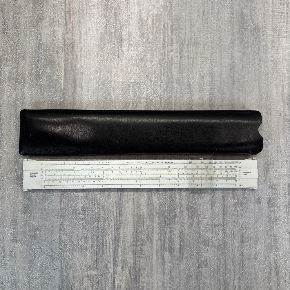 Vintage WH Smith Simplified Rietz Slide Rule + Case